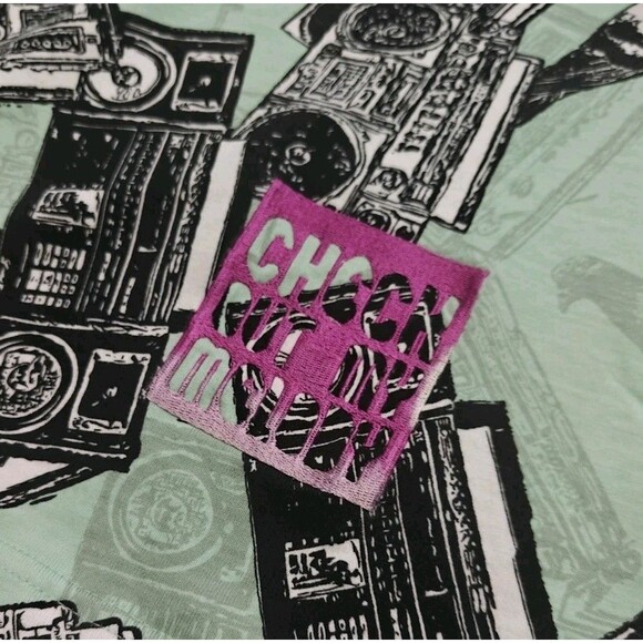 Parish T Shirt Men's 2XL XXL Graphic Pigeon Bird Boombox Green Melody Black Y2K - Picture 4 of 8